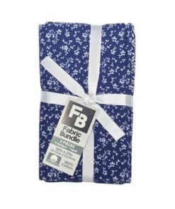 18 x 21 Floral on Navy Cotton Fabric Quarters 5ct by Keepsake Calico