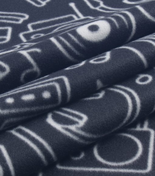 Instrument Toss Blizzard Prints Fleece Fabric