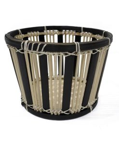 10 Black   White Bamboo Woven Basket by Place   Time