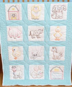 Jack Dempsey 9 Farm Animals Stamped Nursery Quilt Blocks 12ct