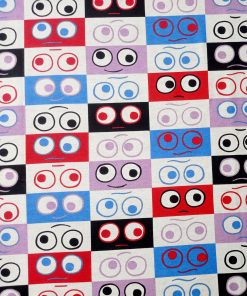 Googly Eyes on White Super Snuggle Flannel Fabric