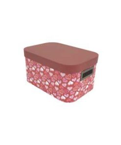 13 Red Hearts Oval Box With Cut Out Handles by Place   Time