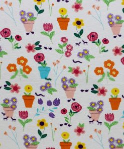Flower Pots Super Snuggle Flannel Fabric