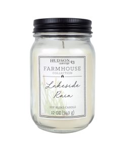 12oz Lakeside Rain Scented Mason Jar Candle by Hudson 43