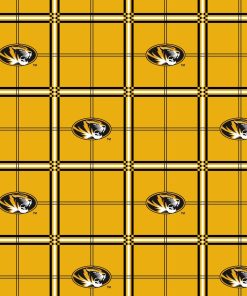 University of Missouri Tigers Flannel Fabric 42 Plaid