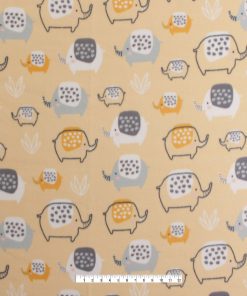 Baby Yellow Elephant Blizzard Fleece Fabric