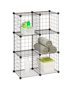 Honey Can Do 29 x 43 Black 6 Cube Modular Storage Organizer