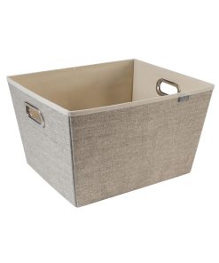 Simplify 17 Faux Jute Grommet Storage Bin With Handles
