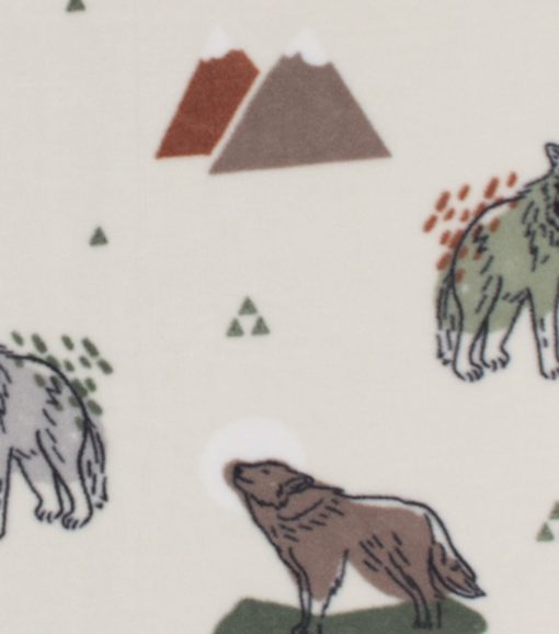 Wolves   Mountains Anti Pill Fleece Fabric