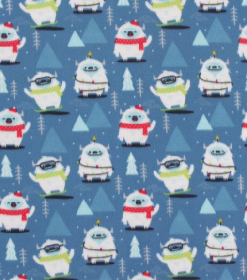 Yeti To Ski Blizzard Fleece Fabric - Image 2