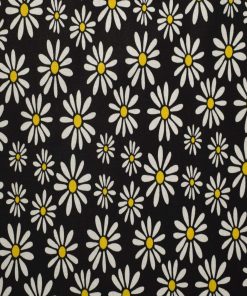 Floral on Black Cotton Fabric by Quilter s Showcase