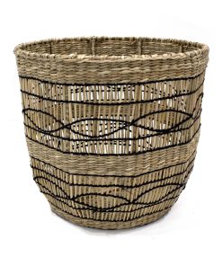 12 Seagrass Basket With Metal Frame by Place   Time