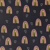 Rainbows On Black Novelty Cotton Fabric