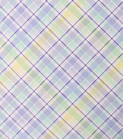 Purple Easter Plaid Easter Cotton Fabric