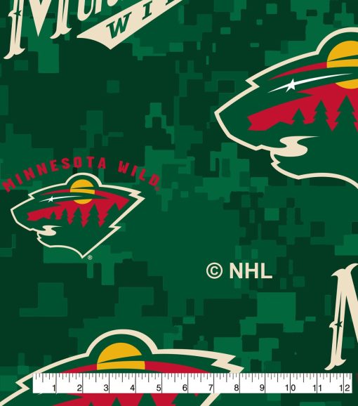 Minnesota Wild Fleece Fabric Digital - Image 2