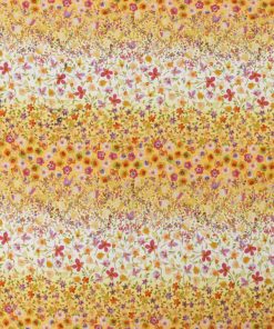 Orange Floral Striped Quilt Cotton Fabric by Keepsake Calico