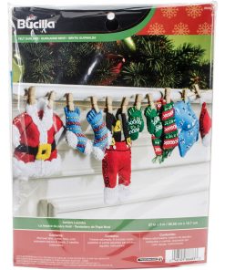 Bucilla 27 Santa s Laundry Garland Needle Felting Applique Kit
