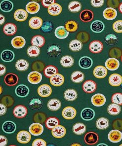 Green Scout Badges Super Snuggle Flannel Fabric by POP!