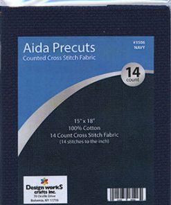 Design Works 15 x 18 Navy Gold Quality Aida Cross Stitch Fabric