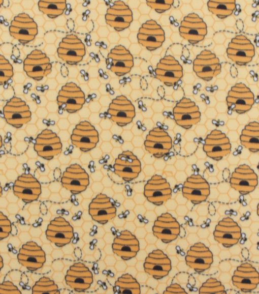 Bees And Honeycombs Blizzard Fleece Fabric - Image 2