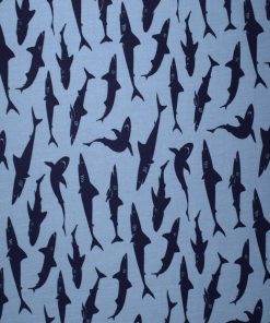 Underwater Sharks on Blue Cotton Fabric by Quilter s Showcase