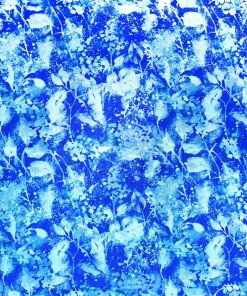 Blue Abstract Watercolor Florals Cotton Fabric by Keepsake Calico