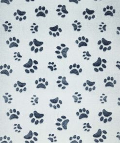 Blue Embossed Paw Prints Sew Lush Fleece Fabric