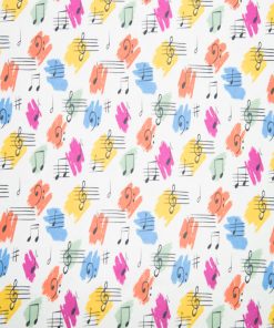 Super Snuggle Multi Color Music Notes Flannel Fabric