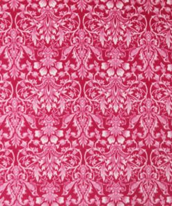 Dark Pink Floral Anti Pill Fleece Fabric