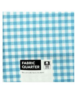 18 x 21 Teal Checks Cotton Fabric Quarter 1pc by Keepsake Calico