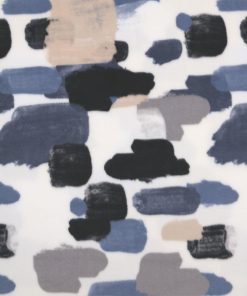 Paint Strokes on White Anti Pill Fleece Fabric