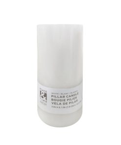 3 x 6 White 3 Wick Unscented Poured Pillar Candle by Place   Time