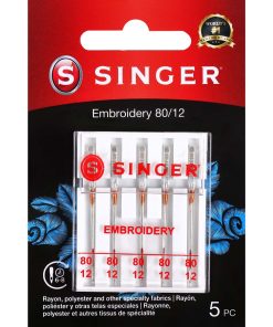 SINGER Universal Embroidery Sewing Machine Needles Size 80/11 5ct