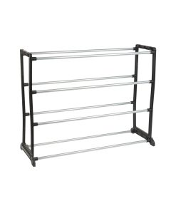 Simplify 24 Black 12 Pair Stackable Shoe Rack