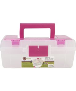 Creative Options 13 Clear   Pink Craft Tool Box Organizer