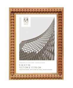 5 x 7 Distress Natural Beaded Tabletop Picture Frame by Place   Time