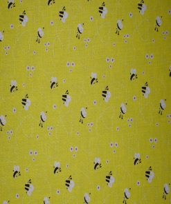 Buzzing Bees on Yellow Cotton Fabric by Quilter s Showcase