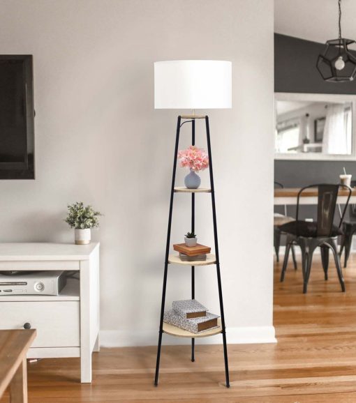 All The Rages 62.5 Shelf Floor Lamp 3 Tier With Fabric Shade - Image 7