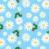 Eric Carle Caterpillar Daisies Cotton Fabric