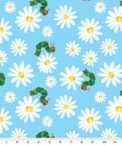 Eric Carle Caterpillar Daisies Cotton Fabric