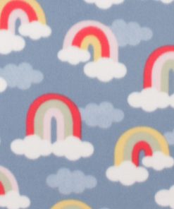 Rainbow Sky on Blue Blizzard Fleece Fabric