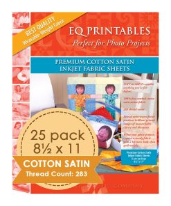 EQ 8.5 x 11 Inkjet Printable Cotton Satin Fabric Sheets 25pk