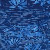 Blue Water Lilies Batik Cotton Fabric