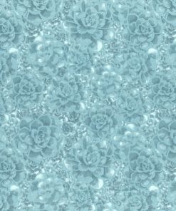Pearlescent Teal Succulent Quilt Cotton Fabric by Keepsake Calico