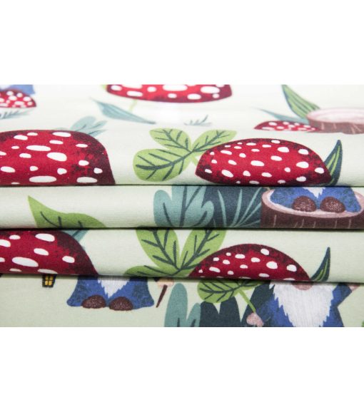 Super Snuggle Gnome   Mushrooms Flannel Fabric - Image 3