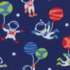 Balloon Astronaut Blizzard Prints Fleece Fabric
