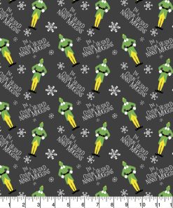 Elves   Snowflakes Christmas Cotton Fabric