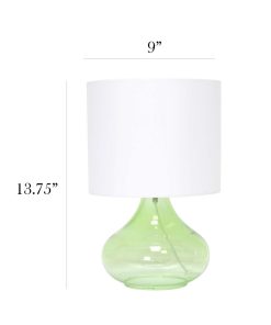 All The Rages 14 Green Raindrop Table Lamp With Fabric Shade