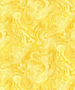Yellow Bold Swirls Cotton Fabric by Keepsake Calico