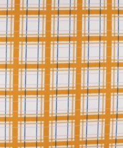 Large Fall Plaid Orange Blizzard Prints Fleece Fabric